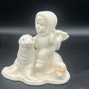 Vintage 1990s Department 56 Snowbabies Baby on Seal